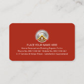 Gold Handyman Icons On Stripes Timber Visitekaartje (Achterkant)