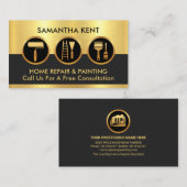 Gold Handyman-schildergereedschap Visitekaartje (Voorkant / Achterkant)