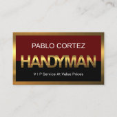 Gold Handyman Signage Border Frame Visitekaartje (Voorkant)