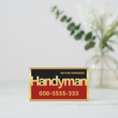 Gold Handyman Signage Frame Builder Visitekaartje (Staand voorkant)