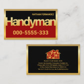 Gold Handyman Signage Frame Builder Visitekaartje (Voorkant / Achterkant)