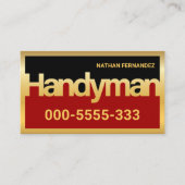 Gold Handyman Signage Frame Builder Visitekaartje (Voorkant)