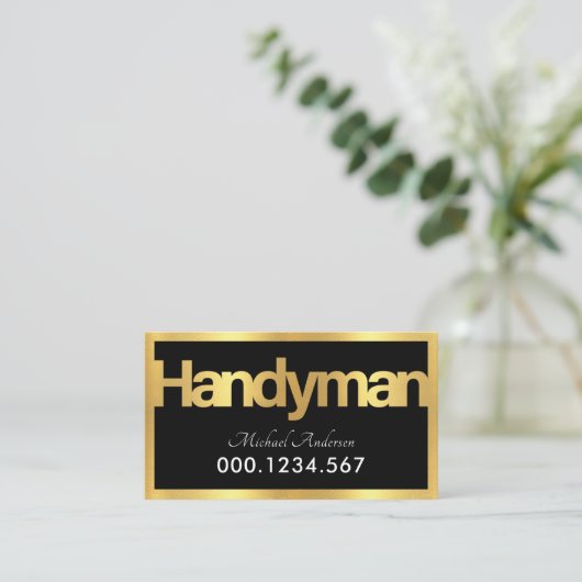 Gold Handyman Signage Frame Visitekaartje (Staand voorkant)