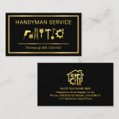 Gold Handyman Tools Border Frame Visitekaartje (Voorkant / Achterkant)