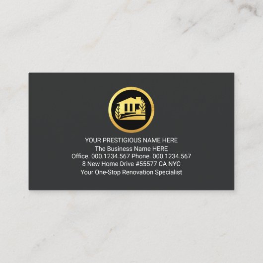 Gold Handyman Tools Building Frame Visitekaartje (Achterkant)