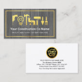 Gold Handyman Tools Frame On Timber Visitekaartje (Voorkant / Achterkant)