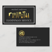 Gold Handyman Tools Frame Visitekaartje (Voorkant / Achterkant)