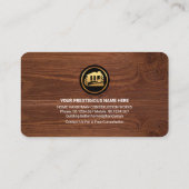 Gold Handyman Tools Home op Timber Grain Visitekaartje (Achterkant)