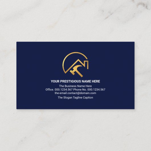 Gold Handyman Tools Home Renovdeling Visitekaartje (Achterkant)