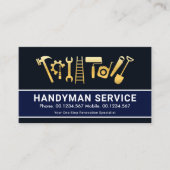 Gold Handyman Tools Home Renovdeling Visitekaartje (Voorkant)