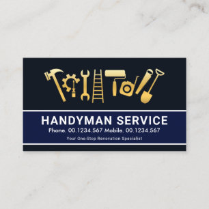 Gold Handyman Tools Home Renovdeling Visitekaartje