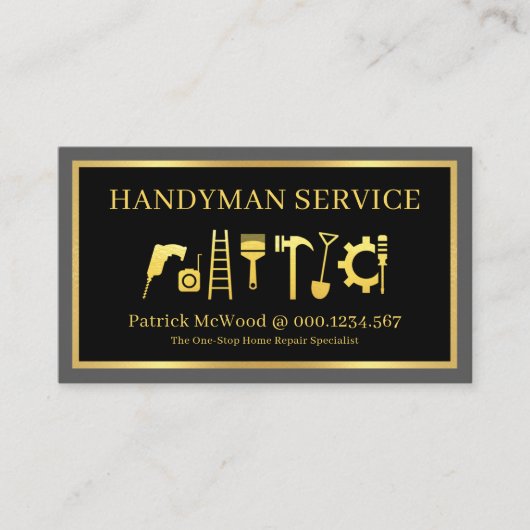 Gold Handyman Tools Home Repairs Visitekaartje (Voorkant)