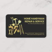 Gold Handyman Tools Home Repareers Visitekaartje (Voorkant)