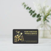 Gold Handyman Tools Home Repareers Visitekaartje (Staand voorkant)