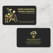 Gold Handyman Tools Home Repareers Visitekaartje (Voorkant / Achterkant)