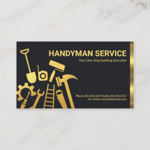 Gold Handyman Tools Home Repareert #ZazzleMade Visitekaartje