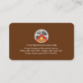 Gold Handyman Tools Icon On Wood Panel Visitekaartje (Achterkant)