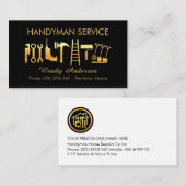 Gold Handyman Tools Icon Visitekaartje (Voorkant / Achterkant)