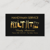Gold Handyman Tools Icon Visitekaartje (Voorkant)