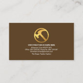 Gold Handyman Tools in Brick Wall Masonry Visitekaartje (Achterkant)