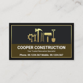 Gold Handyman Tools Letter C Logo, constructie Visitekaartje