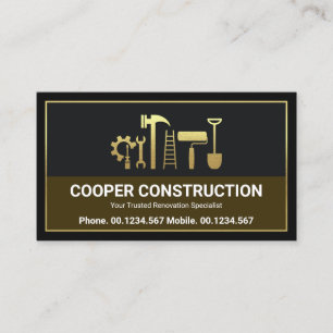 Gold Handyman Tools Letter C Logo, constructie Visitekaartje