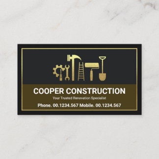 Gold Handyman Tools Letter C Logo, constructie Visitekaartje