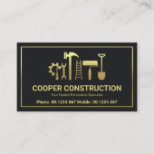 Gold Handyman Tools Letter C Logo, Contractor  Visitekaartje (Voorkant)