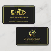 Gold Handyman Tools Lijst Aannemer Visitekaartje (Voorkant / Achterkant)