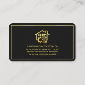 Gold Handyman Tools Lijst Aannemer Visitekaartje (Achterkant)