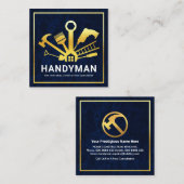 Gold Handyman Tools Lijst Vierkante Visitekaartje (Voorkant / Achterkant)