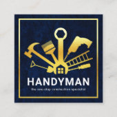 Gold Handyman Tools Lijst Vierkante Visitekaartje (Voorkant)