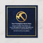 Gold Handyman Tools Lijst Vierkante Visitekaartje (Achterkant)