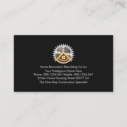 Gold Handyman Tools Line Visitekaartje (Achterkant)