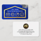 Gold Handyman Tools On Building Frame Visitekaartje (Voorkant / Achterkant)