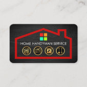 Gold Handyman Tools On Building Frame Visitekaartje (Voorkant)