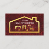 Gold Handyman Tools On Building Frame Visitekaartje (Voorkant)