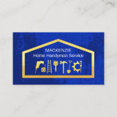 Gold Handyman Tools On Building Frame Visitekaartje (Voorkant)