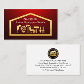 Gold Handyman Tools On Building Frame Visitekaartje (Voorkant / Achterkant)