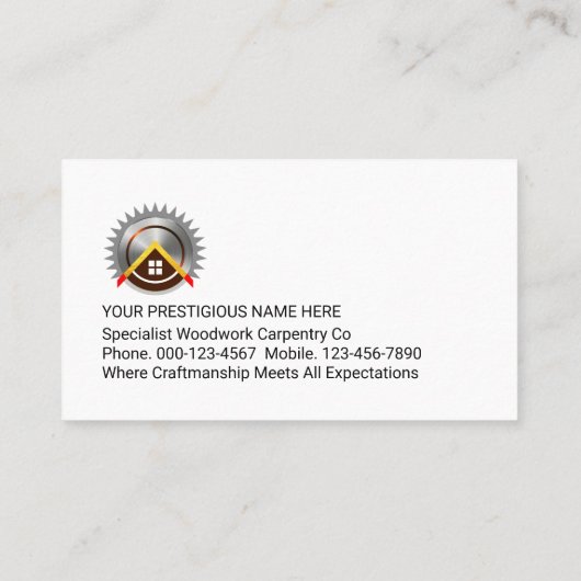 Gold Handyman Tools On Grey Borders Visitekaartje (Achterkant)