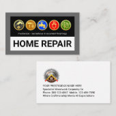 Gold Handyman Tools On Grey Borders Visitekaartje (Voorkant / Achterkant)