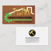 Gold Handyman Tools Roof Star Border Visitekaartje (Voorkant / Achterkant)