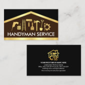 Gold Handyman Tools Rooftop Visitekaartje (Voorkant / Achterkant)