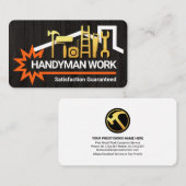 Gold Handyman Tools Timber Wood Rooftop Visitekaartje (Voorkant / Achterkant)