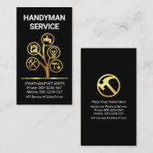 Gold Handyman Tools Tree Visitekaartje (Voorkant / Achterkant)