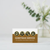 Gold Handyman Tools White Brown Layers Visitekaartje (Staand voorkant)
