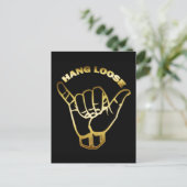 GOLD HANG LOOSE SIGN BRIEFKAART (Staand voorkant)