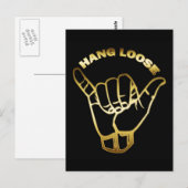 GOLD HANG LOOSE SIGN BRIEFKAART (Voorkant / Achterkant)