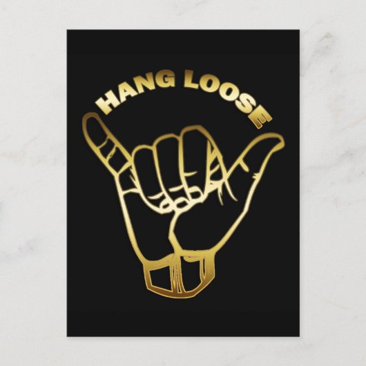 GOLD HANG LOOSE SIGN BRIEFKAART (Voorkant)