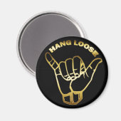 GOLD HANG LOOSE SIGN MAGNEET (Voorkant / Achterkant)